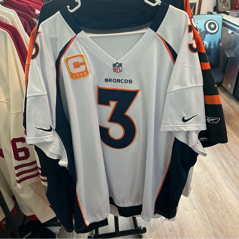 Nike Elite Russell Wilson Denver Broncos Game Cut Jersey Size 6XL Rare C Patch